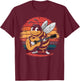 bee Playing Guitar Vintage Guitar retro Rock Guitarist T-Shirt - T-Shirt | Maroon