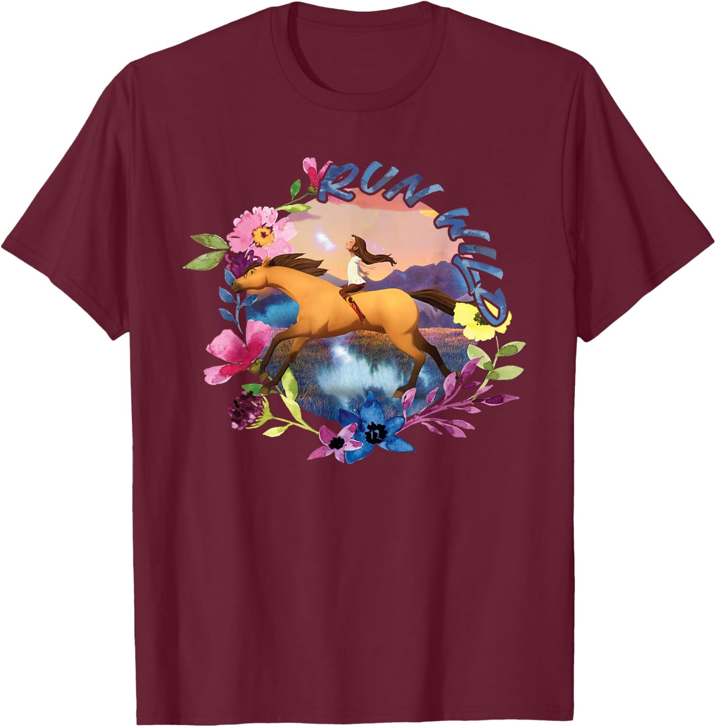 Spirit Riding Free Living Out T-Shirt - T-Shirt | Maroon