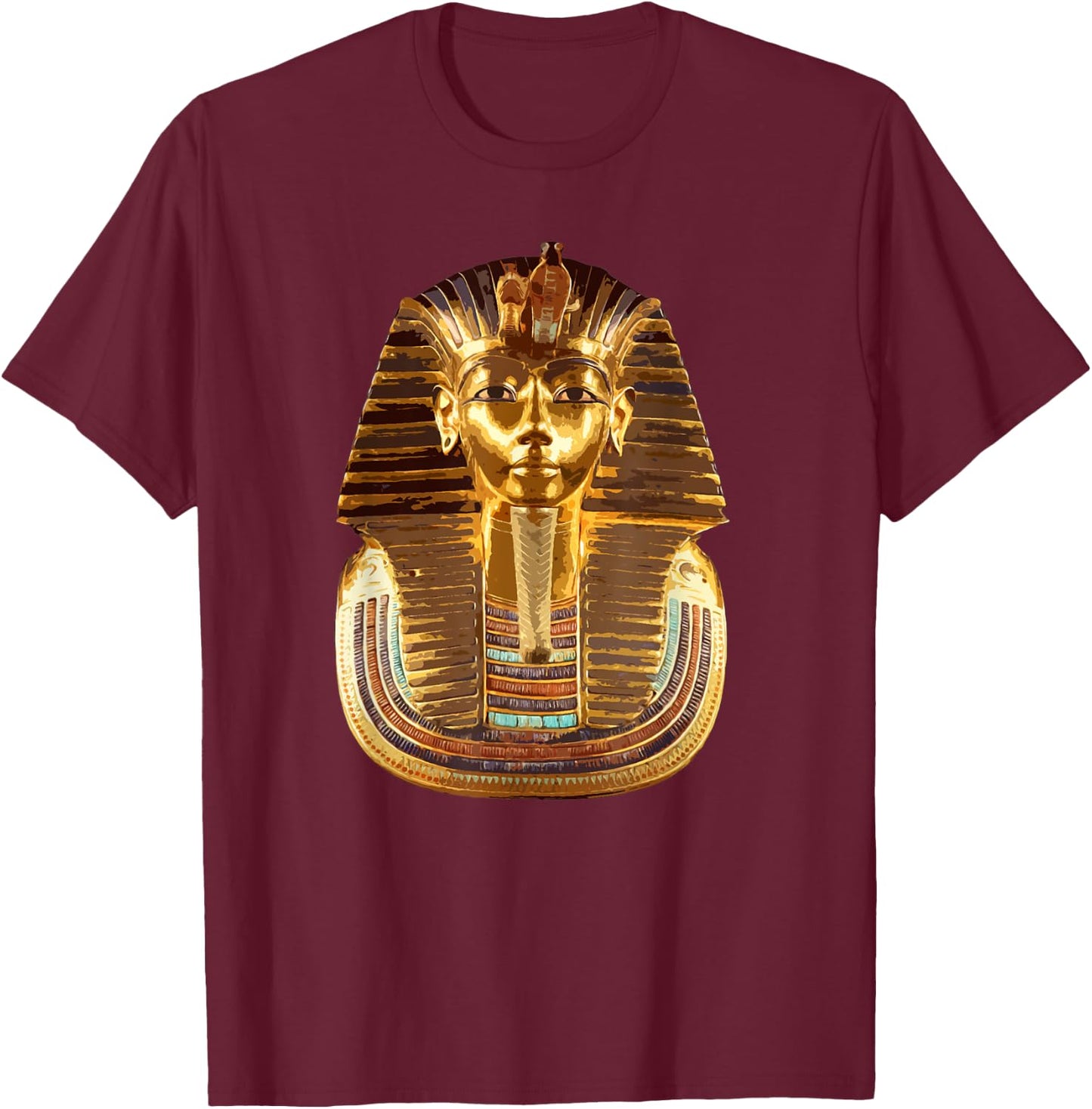 Pharaoh Tutankhamun mask . Ancient Egypt King Tut shirt T-Shirt - T-Shirt | Maroon