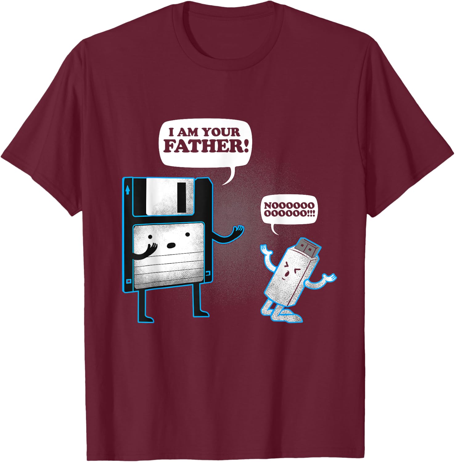 "I am your father" Floppy Disk & USB funny shirt T-Shirt - T-Shirt | Maroon