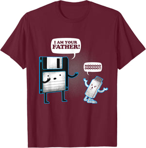 "I am your father" Floppy Disk & USB funny shirt T-Shirt - T-Shirt | Maroon