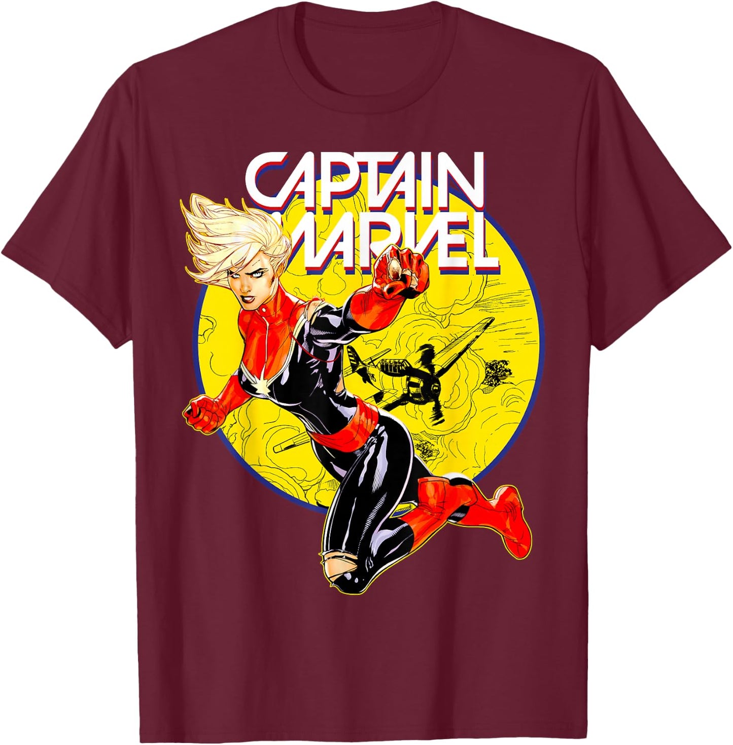 Marvel Captain Marvel Earth's Mightiest Hero Graphic T-Shirt - T-Shirt | Maroon