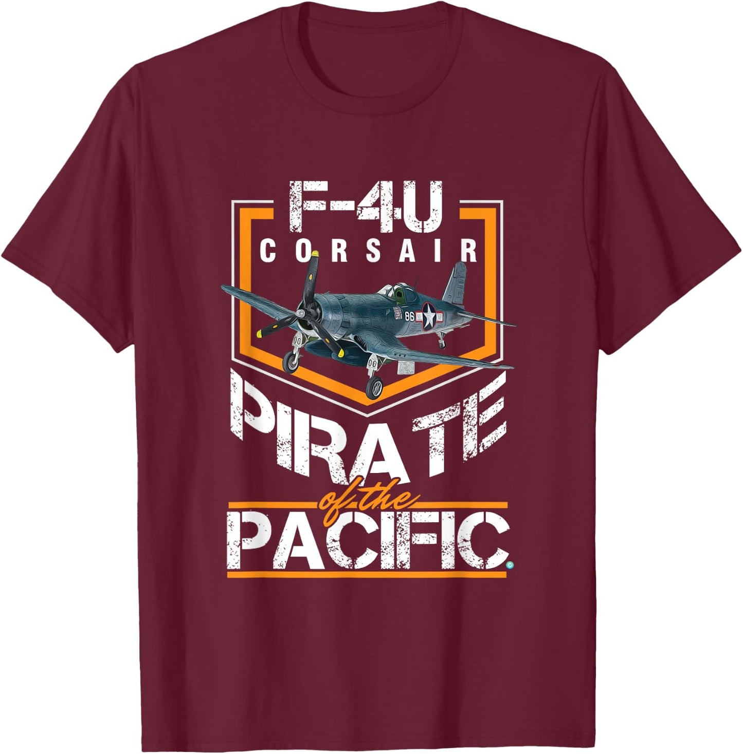 WW2 Plane F4U Corsair Pirate of the Pacific Shirt Gift T-Shirt - T-Shirt | Maroon