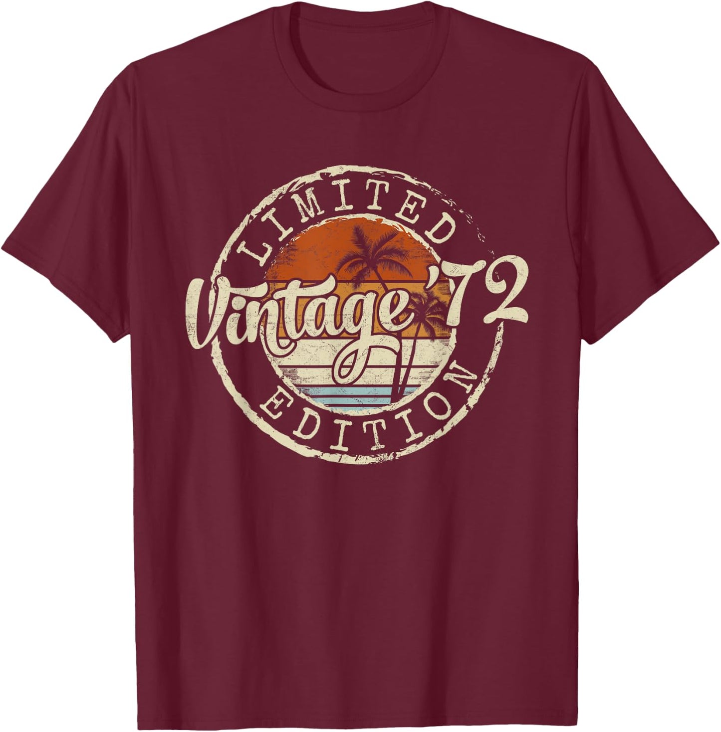Vintage 1972 53rd Birthday Gifts Women 53 Year Old T-Shirt - T-Shirt | Maroon