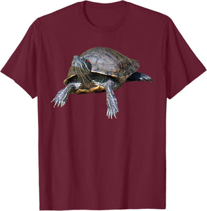 Red-Eared Slider Turtle T-Shirt - T-Shirt | Maroon