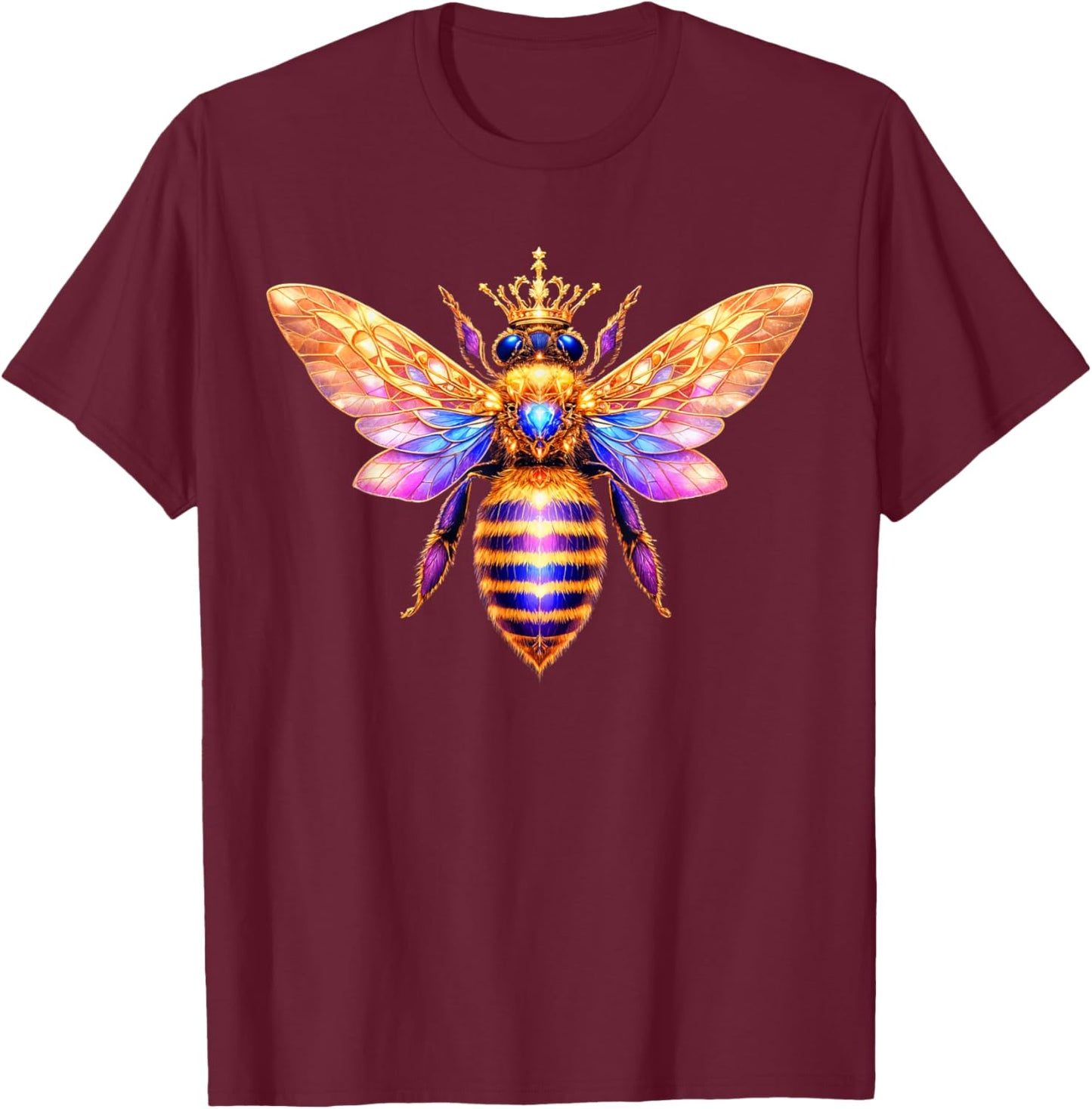 Queen Bee Crown Women Men Girls Honey Hive Bee Keeper Bee T-Shirt - T-Shirt | Maroon