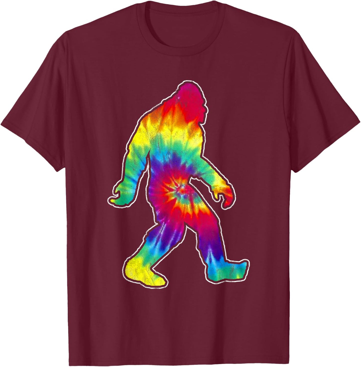 Vintage hippie big foot tie dye distressed 60's design T-Shirt - T-Shirt | Maroon