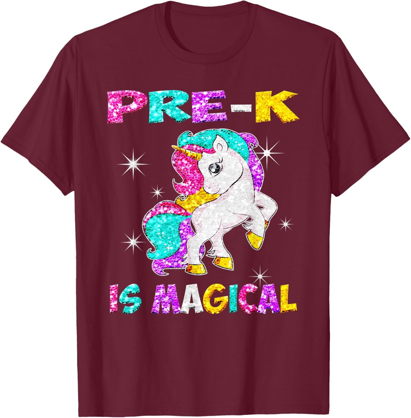 Pre-K is Magical Unicorn Back to School T-Shirt - T-Shirt | Maroon