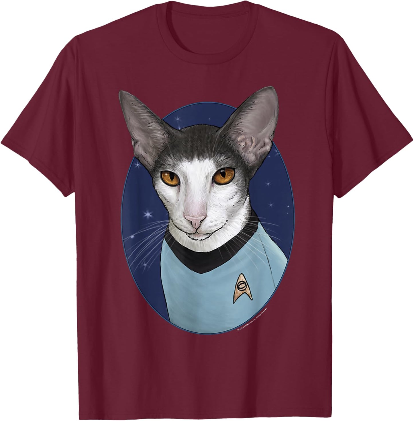Star Trek: The Original Series Spock Cat Portrait T-Shirt - T-Shirt | Maroon