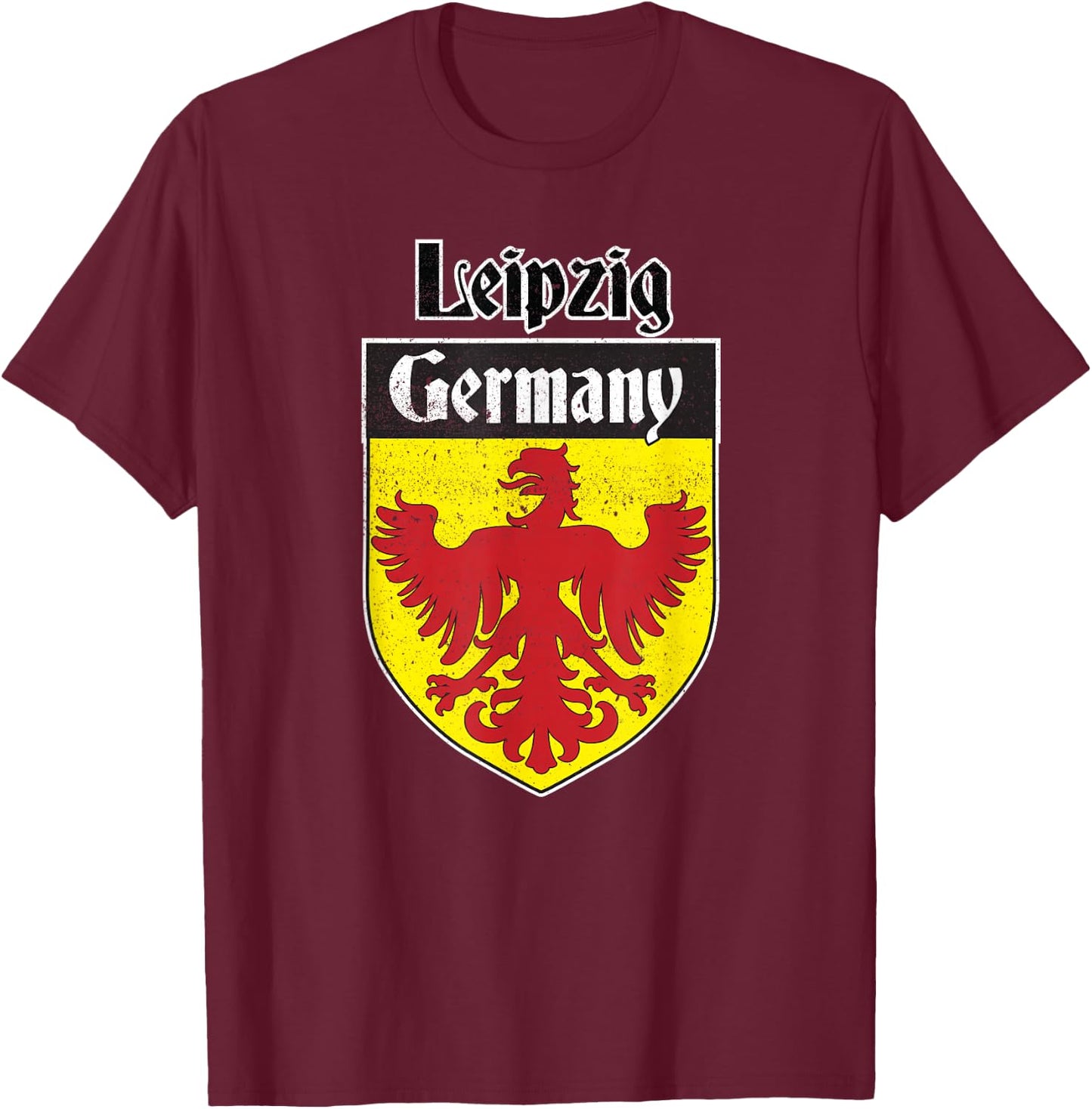 Vintage, Leipzig, Germany tourist, souvenir, German Gift T-Shirt - T-Shirt | Maroon