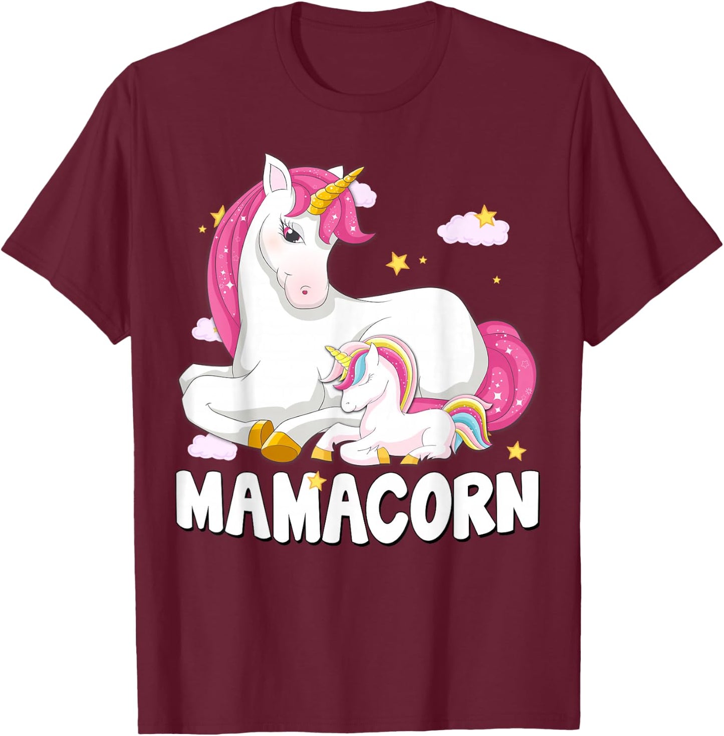 Mamacorn Shirt Unicorn New Mom Baby Mommy Mother Gift T-Shirt - T-Shirt | Maroon