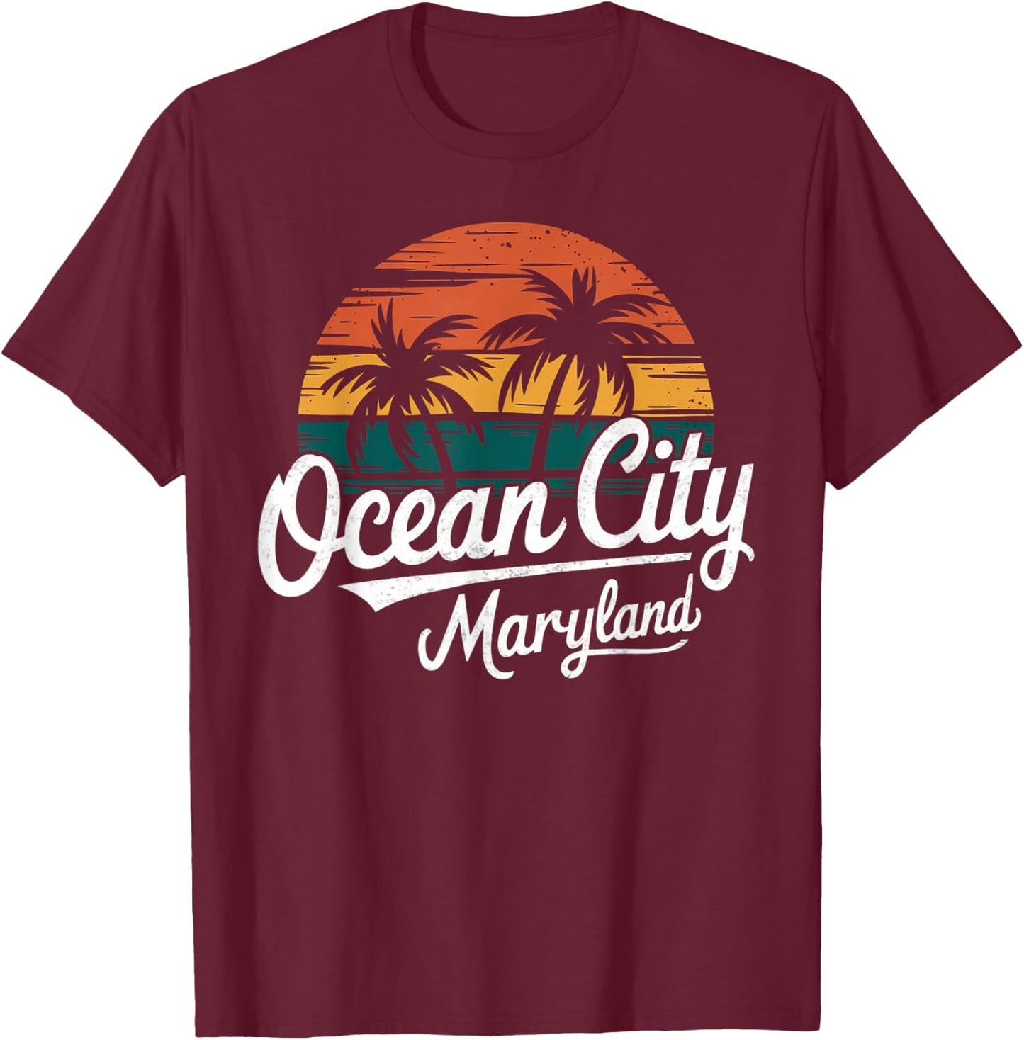 Ocean Beach City MD Maryland State Family Vacation Trip T-Shirt - T-Shirt | Maroon