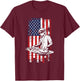 4th of July American Flag DJ Music Lover Turntable Gifts T-Shirt - T-Shirt | Maroon