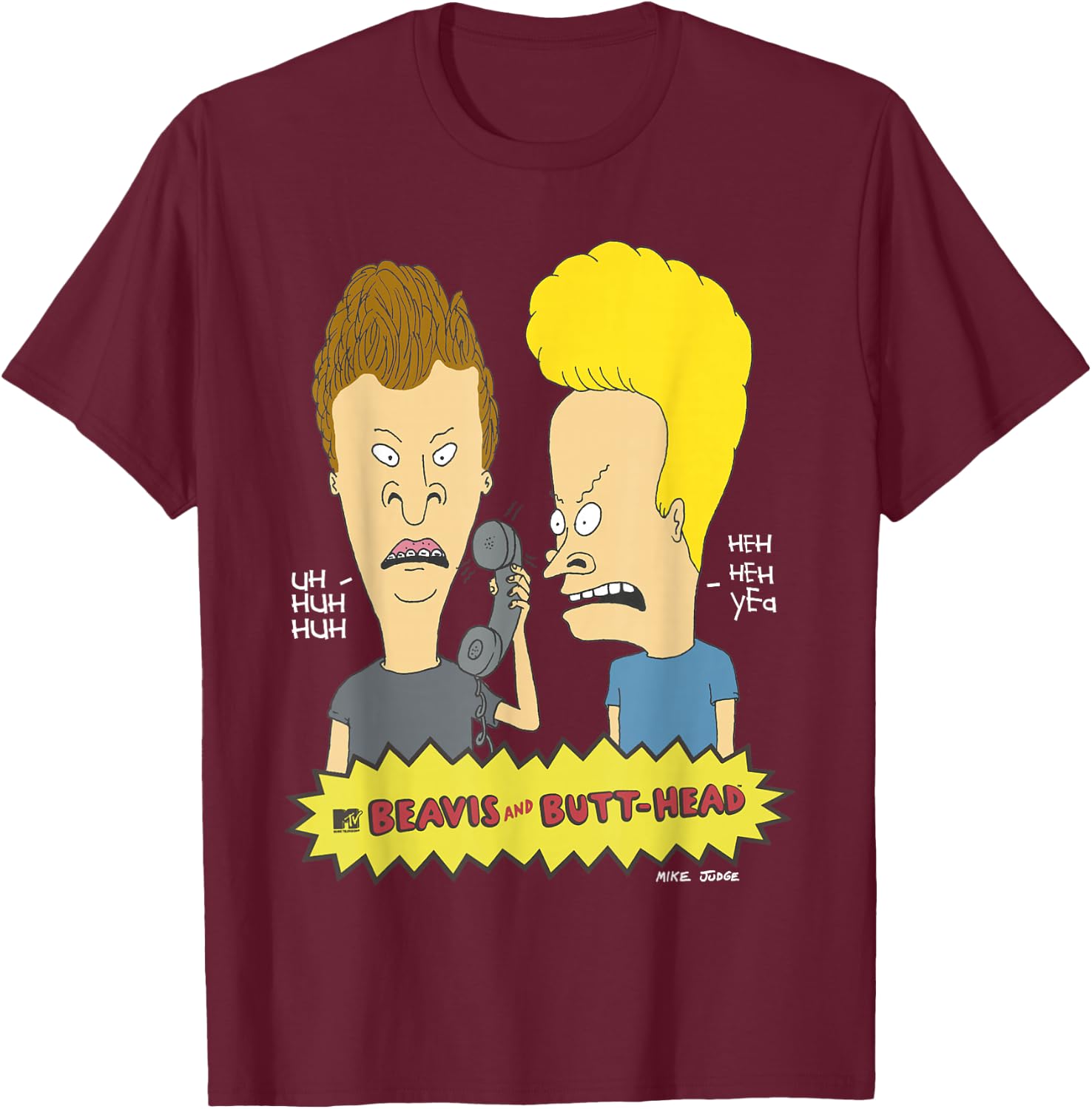 Beavis and Butt-Head Prank Call T-Shirt - T-Shirt | Maroon