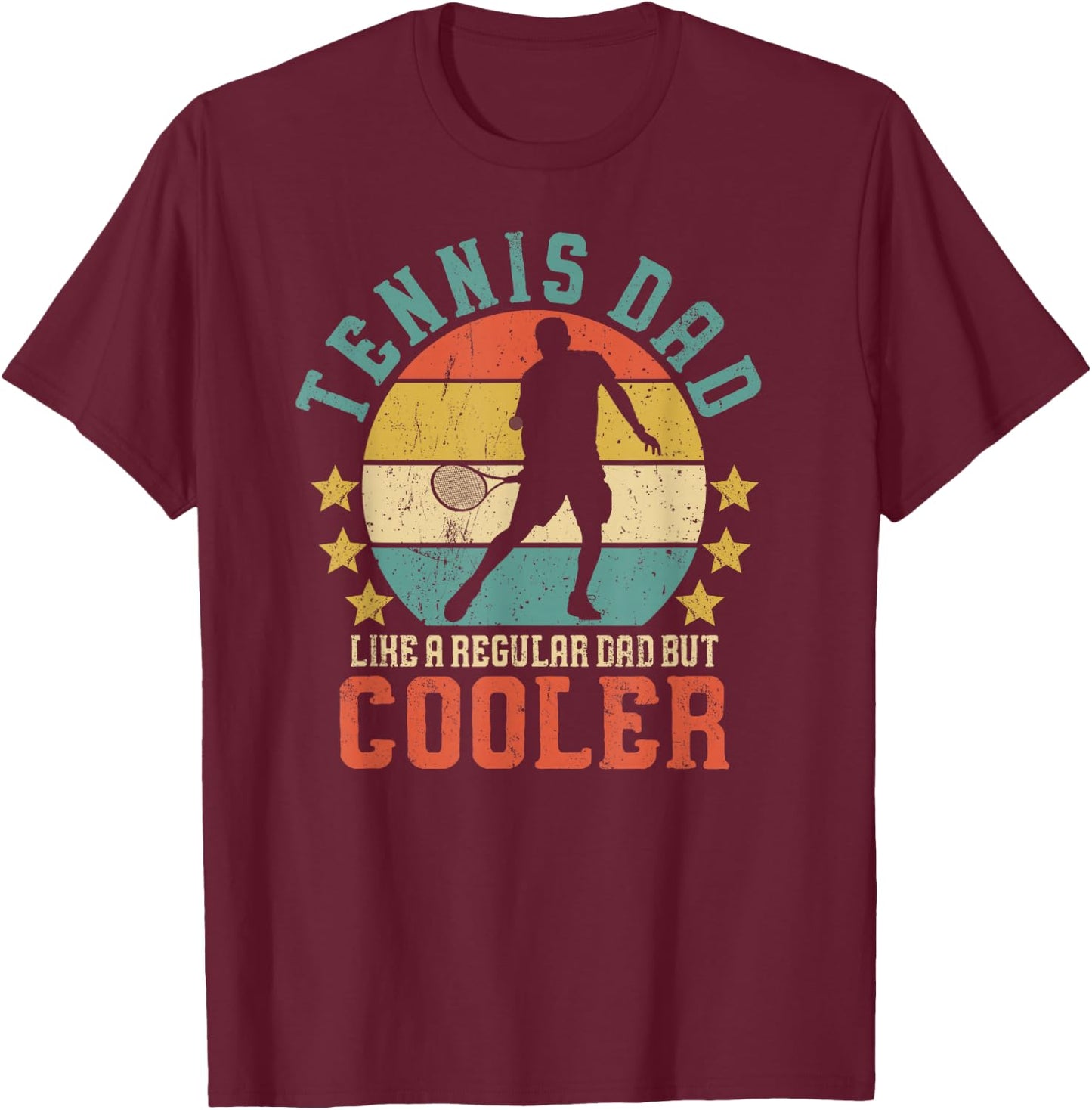 Tennis Dad Vintage Tennis Player Father's Day T-Shirt - T-Shirt | Maroon