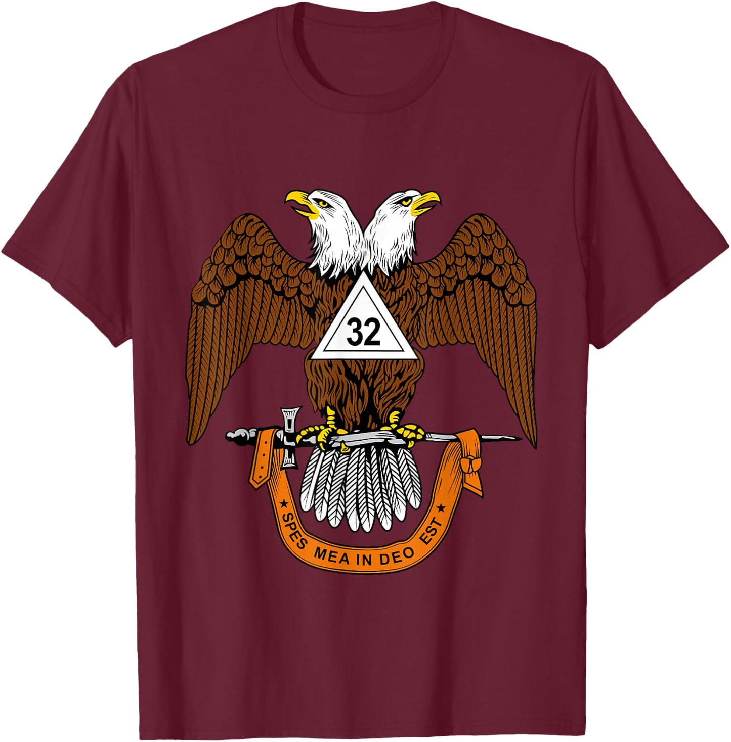 32nd Degree Mason T Shirt Masonic Scottish Rite Down T-Shirt - T-Shirt | Maroon