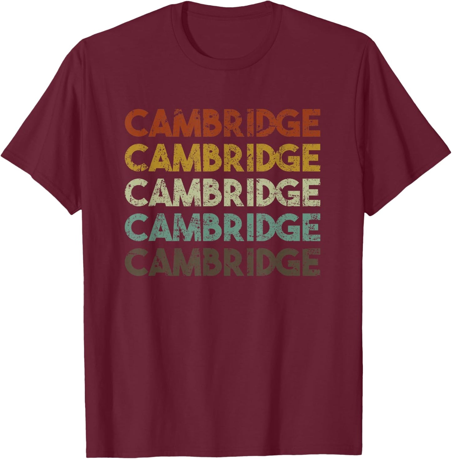 Cambridge, UK Vintage T-Shirt - T-Shirt | Maroon