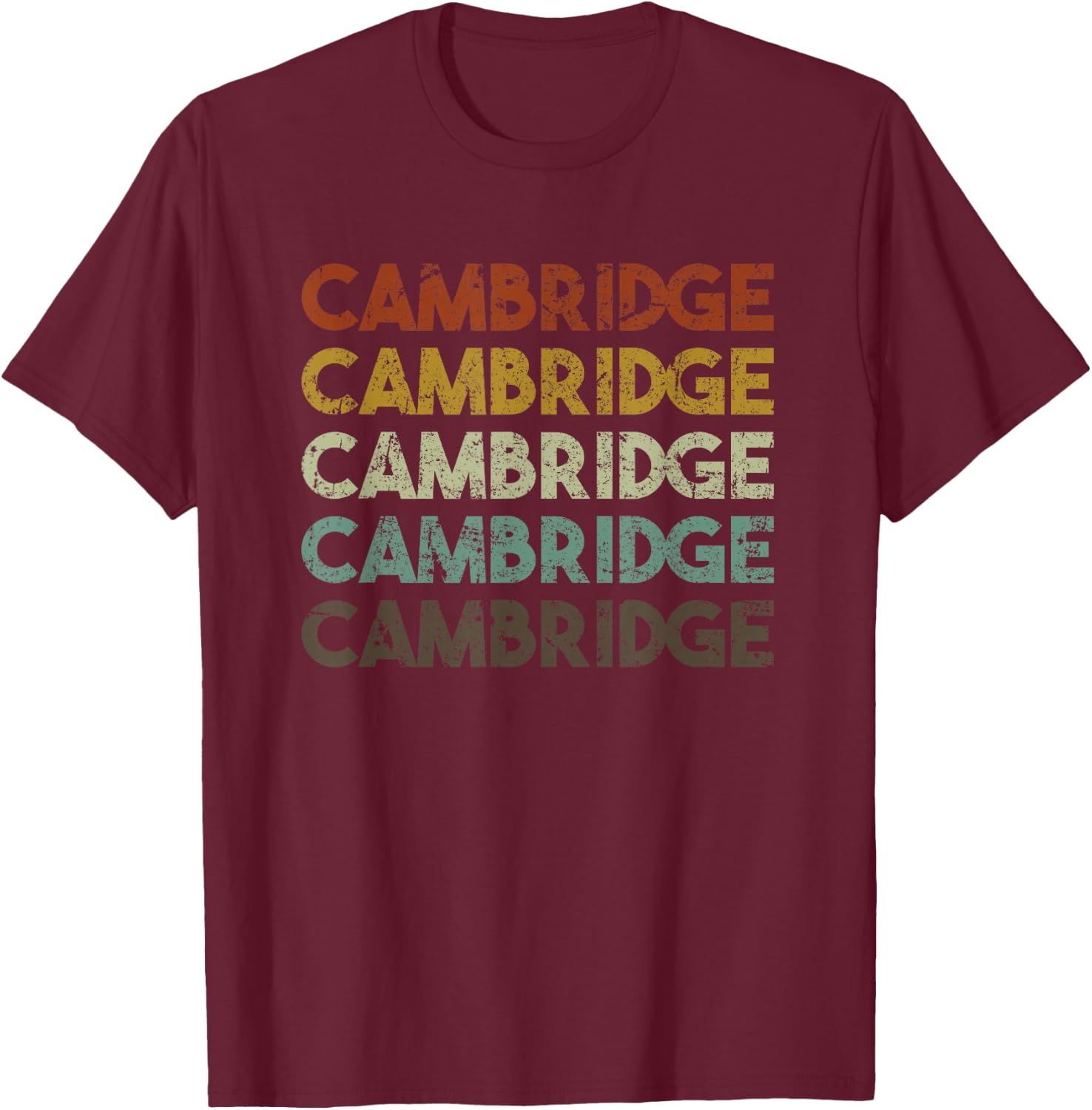 Cambridge, UK Vintage T-Shirt - T-Shirt | Maroon
