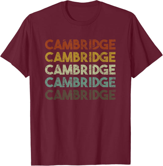 Cambridge, UK Vintage T-Shirt - T-Shirt | Maroon