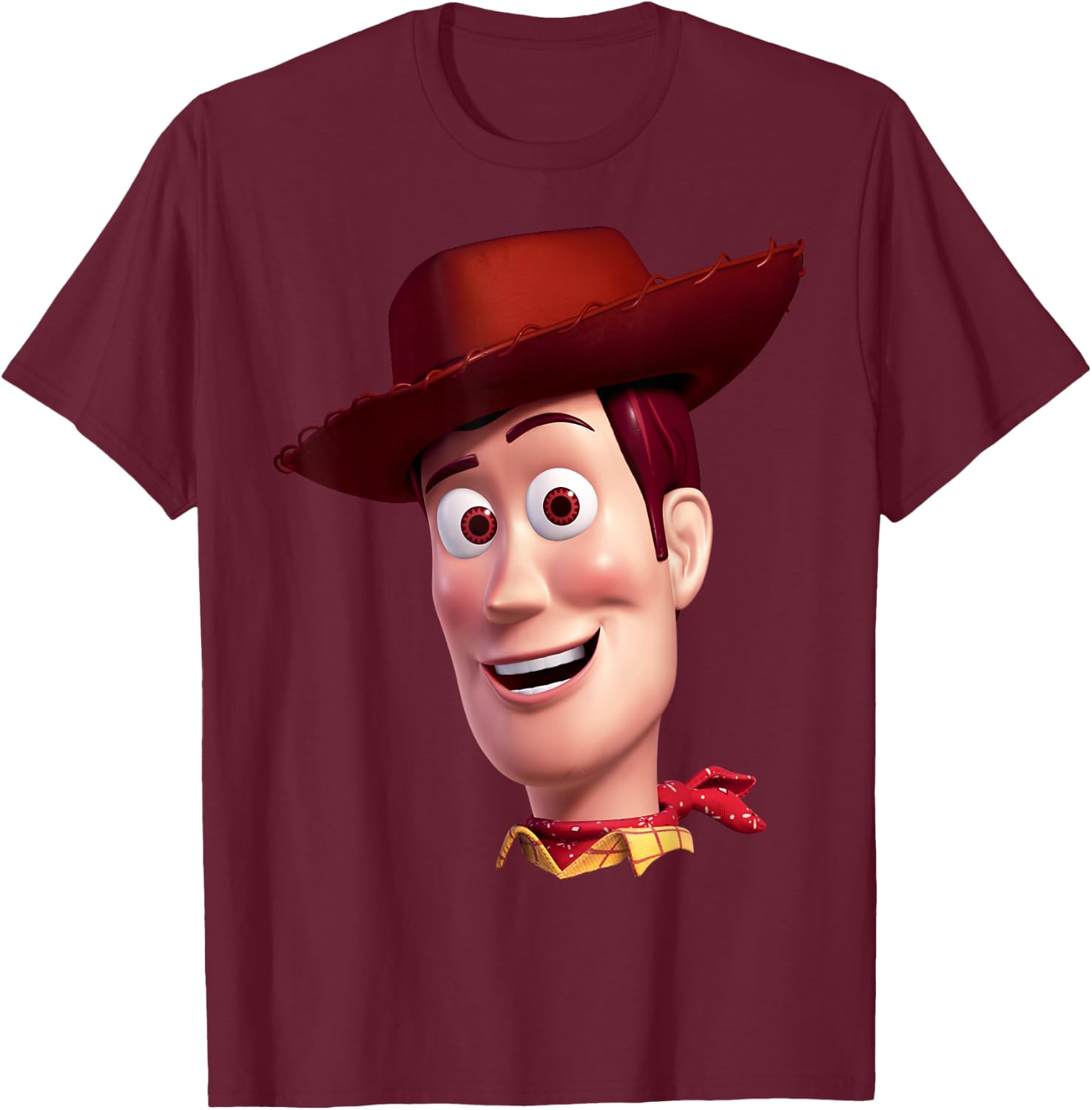 Disney Pixar Toy Story Woody Big Face T-Shirt - T-Shirt | Maroon