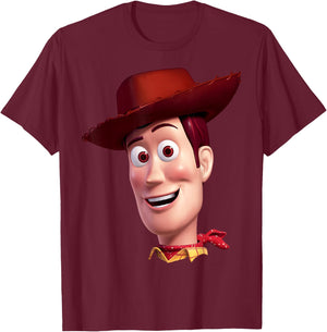 Disney Pixar Toy Story Woody Big Face T-Shirt - T-Shirt | Maroon