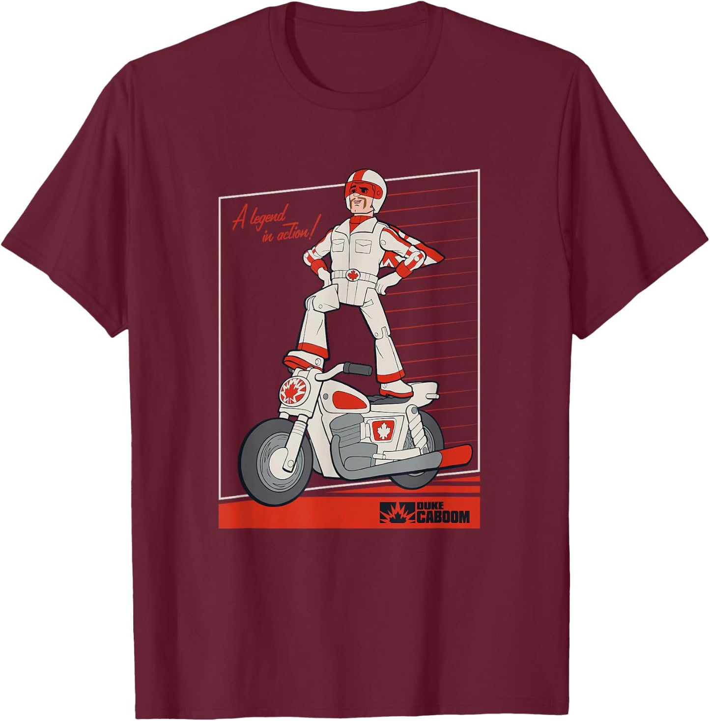 Disney Pixar Toy Story 4 Duke Caboom Legend T-Shirt - T-Shirt | Maroon