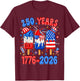 250 Years American 1776 2026 250th USA 4th of July Boy Kids T-Shirt - T-Shirt | Maroon