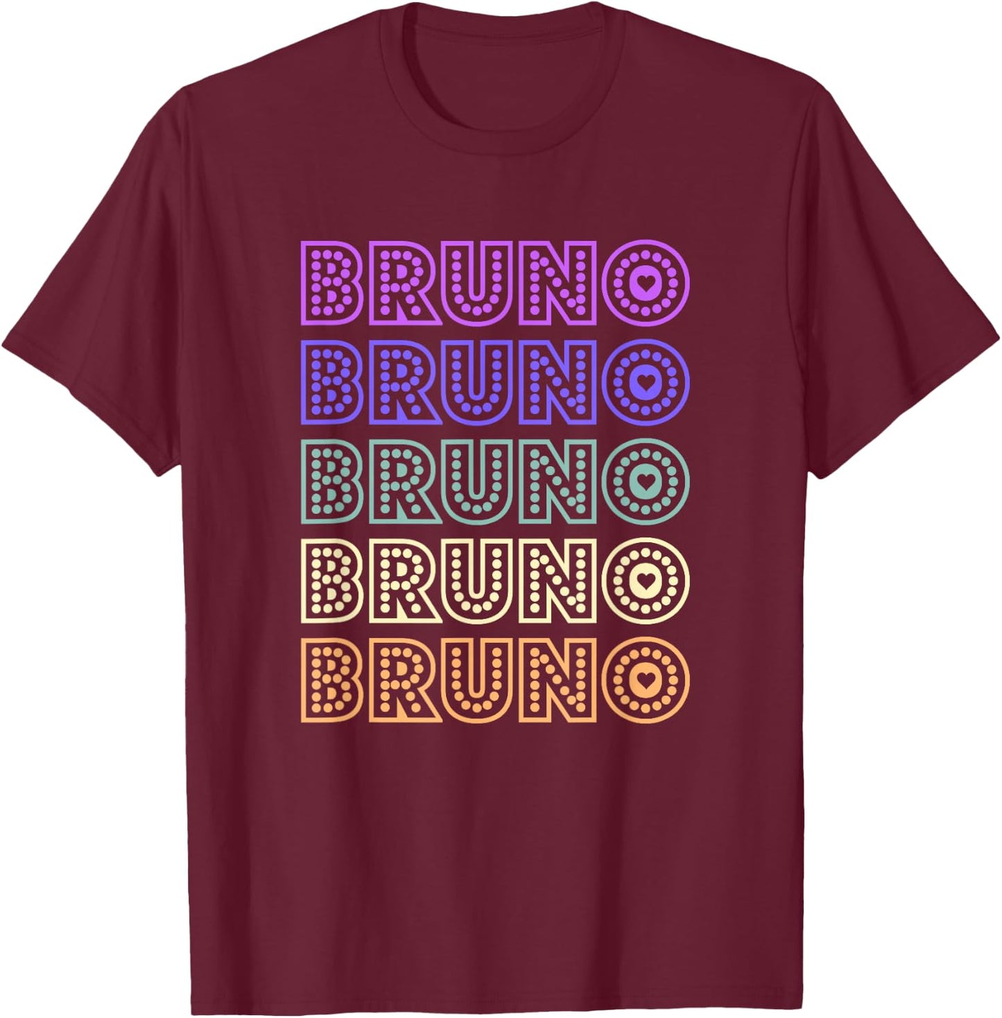 Love Heart Bruno Retro Style Bruno Lover Heart Shirt T-Shirt - T-Shirt | Maroon
