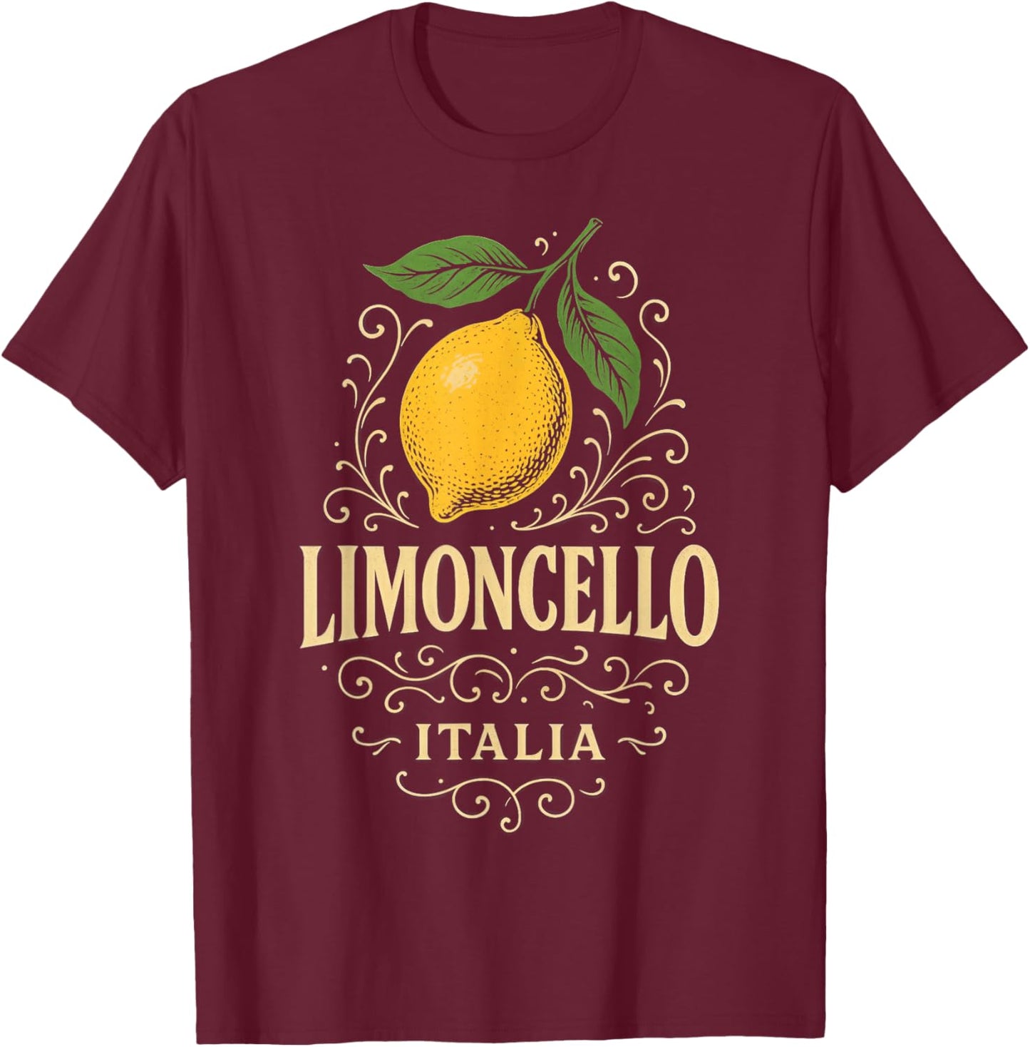 Limoncello Italy Lemon Drink Liquor Italian Gift Summer T-Shirt - T-Shirt | Maroon