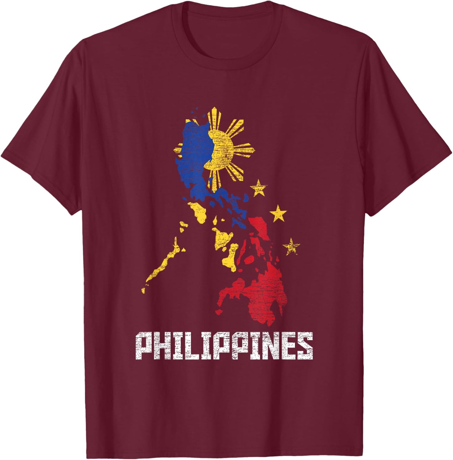 Philippine Flag Manila Philippines Filipino T-Shirt - T-Shirt | Maroon