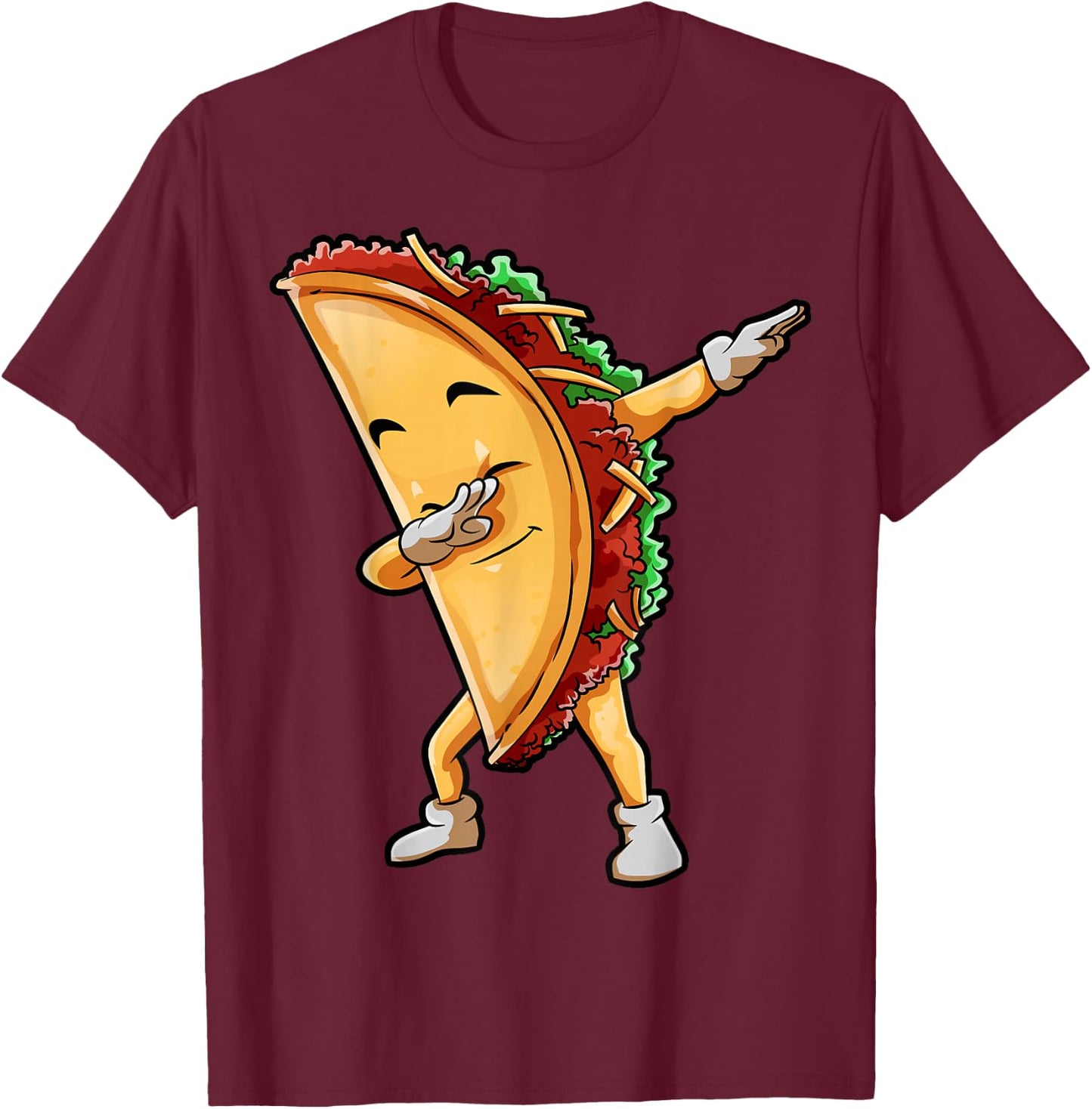 Dabbing Taco Cinco de Mayo Funny Kids Boys Mexican Food Dab T-Shirt - T-Shirt | Maroon