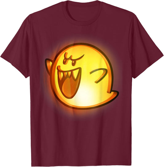 Nintendo Super Mario Boo Halloween Pumpkin Graphic T-Shirt - T-Shirt | Maroon