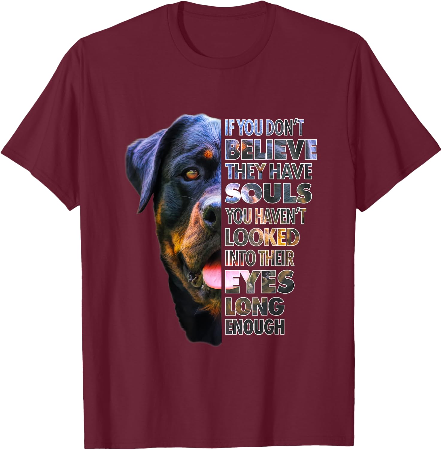 Rottweiler Soul I Love Rotties Dog Lover T-Shirt - T-Shirt | Maroon