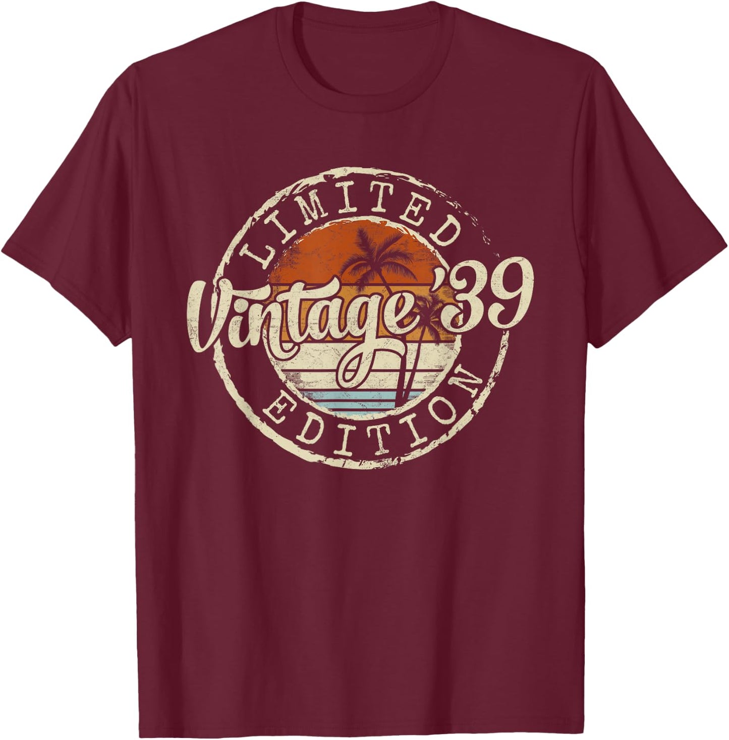Vintage 1939 87th Birthday Gifts Women 87 Year Old T-Shirt - T-Shirt | Maroon