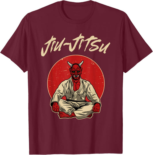 Japanese Oni Demon - Brazilian Jiu-Jitsu, MMA, BJJ T-Shirt - T-Shirt | Maroon