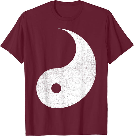Halloween Shirt Yin And Yang Matching Couples White Costume T-Shirt - T-Shirt | Maroon