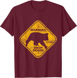 Attention Falling Bears Animal Design Australia Gift Koala T-Shirt - T-Shirt | Maroon