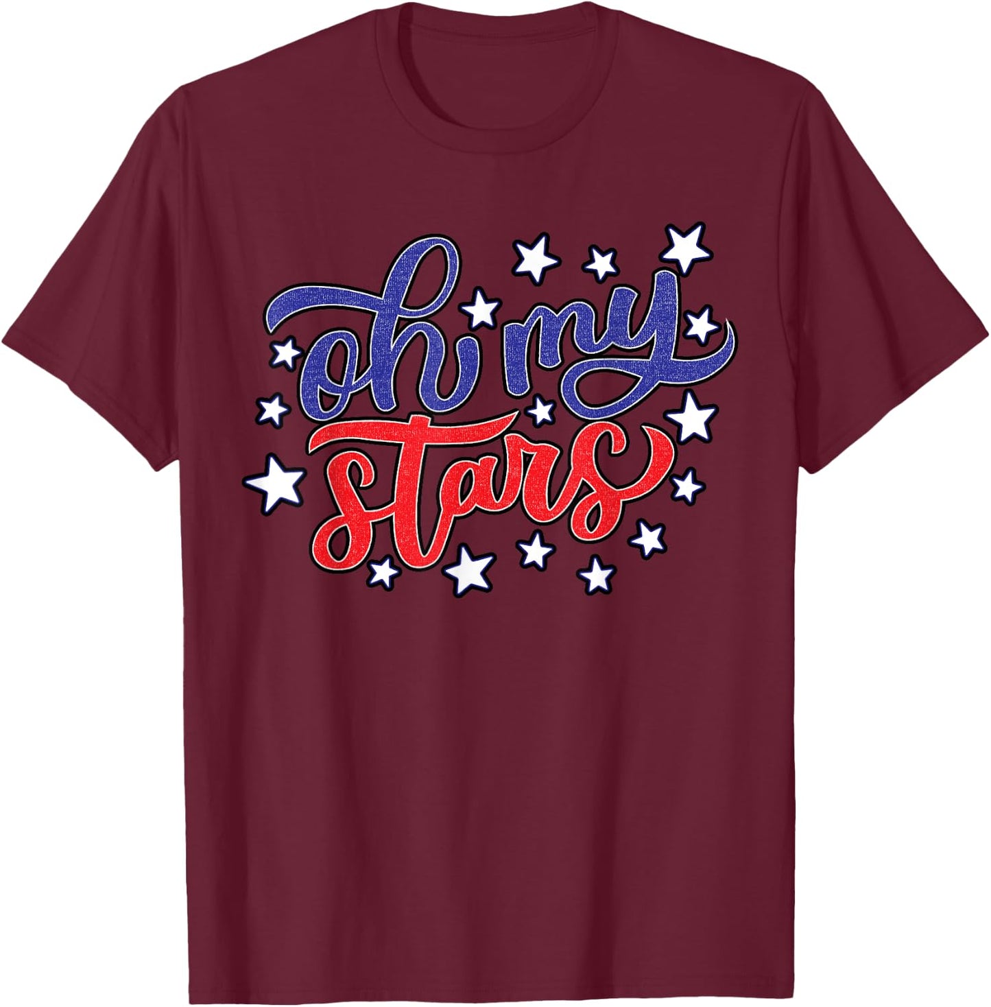 Southern Oh My Stars 4th of July Shirt Girls USA Patriotic T-Shirt - T-Shirt | Maroon