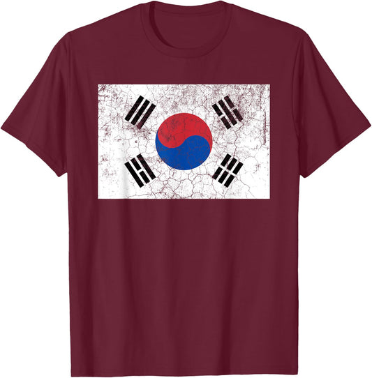 Flag of South Korea Shirt Korean Flag T-Shirt - T-Shirt | Maroon