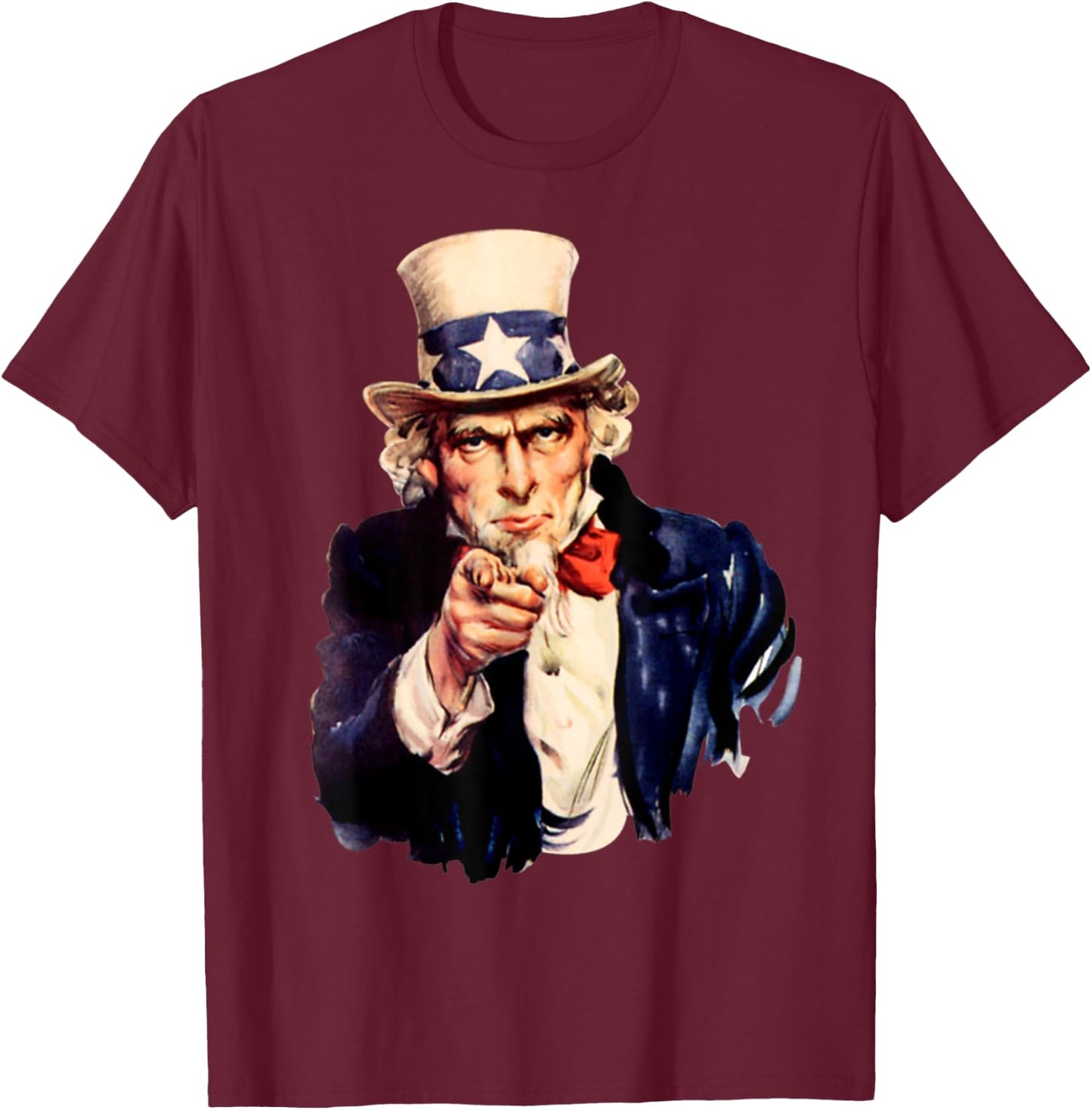 I want you - Uncle Sam FUN T-Shirt - T-Shirt | Maroon
