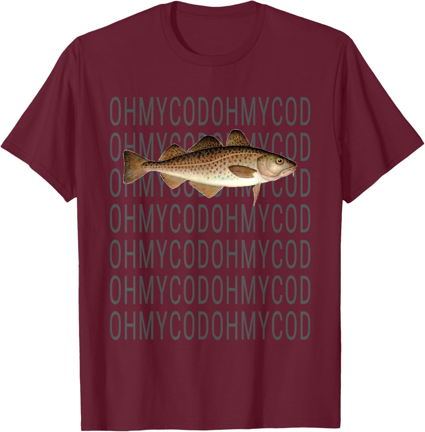 Shane Awesome - Oh My Cod Fish T-Shirt - T-Shirt | Maroon