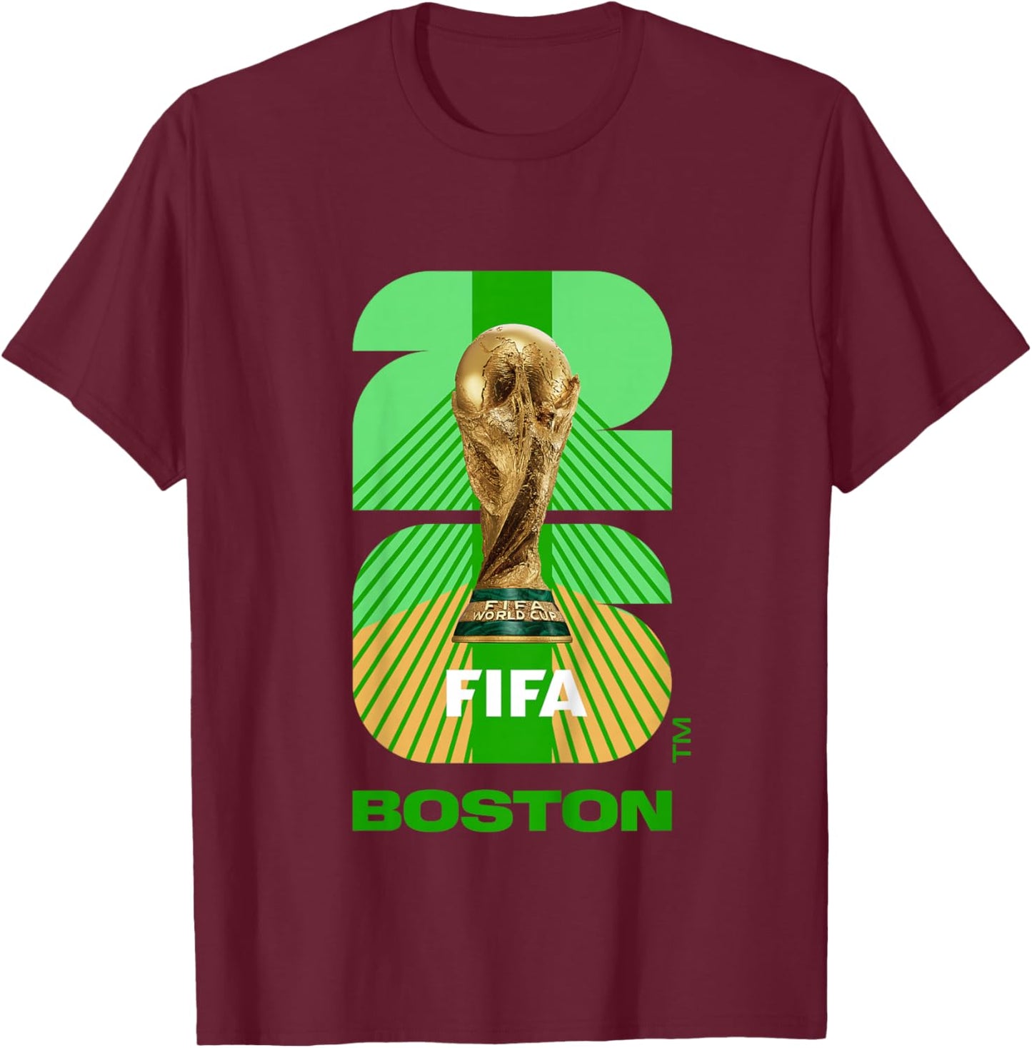 Kids FIFA World CUP26 Boston Trophy Color T-Shirt - T-Shirt | Maroon