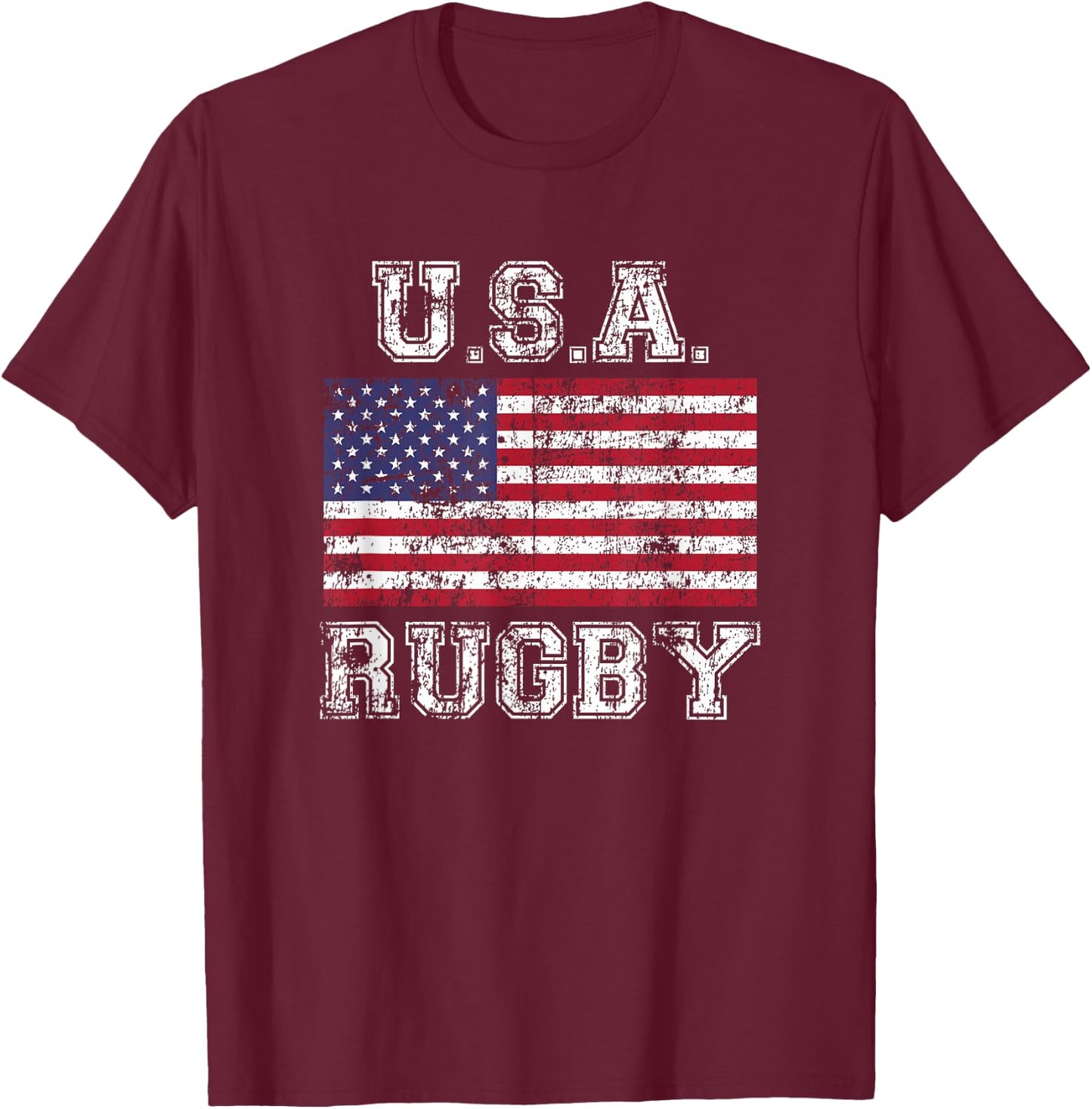 USA Rugby Shirt Women Kids American Flag Shirt T-Shirt - T-Shirt | Maroon
