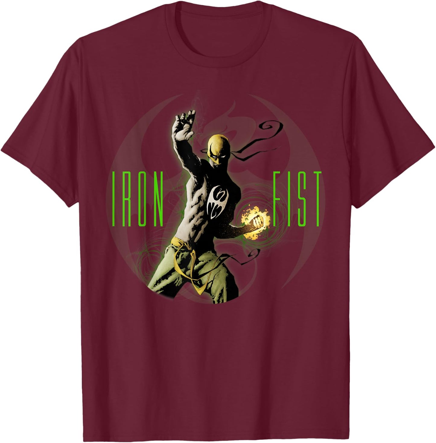 Marvel Iron Fist The Living Weapon Fist Power Up T-Shirt - T-Shirt | Maroon
