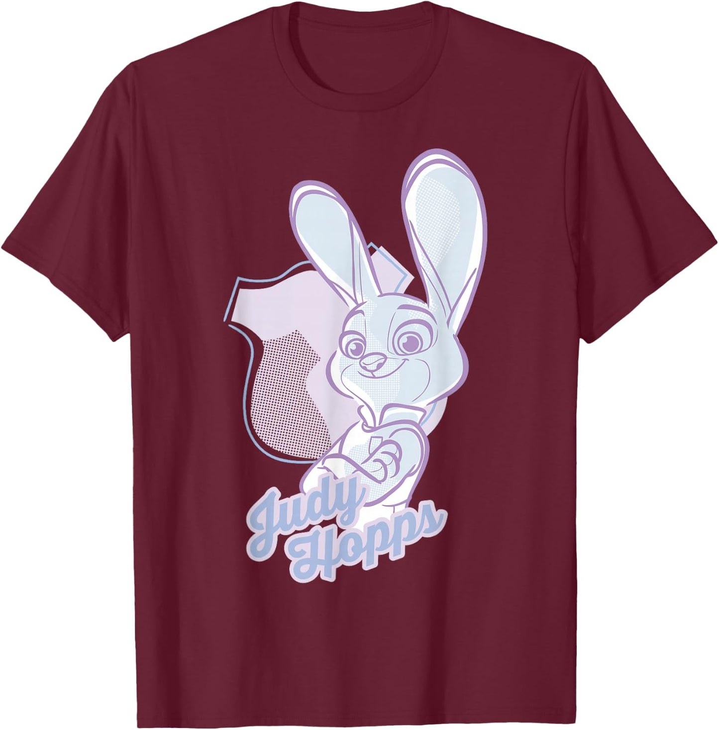 Disney Zootopia Juddy Hopps Pastel Line Pop Graphic T-Shirt - T-Shirt | Maroon