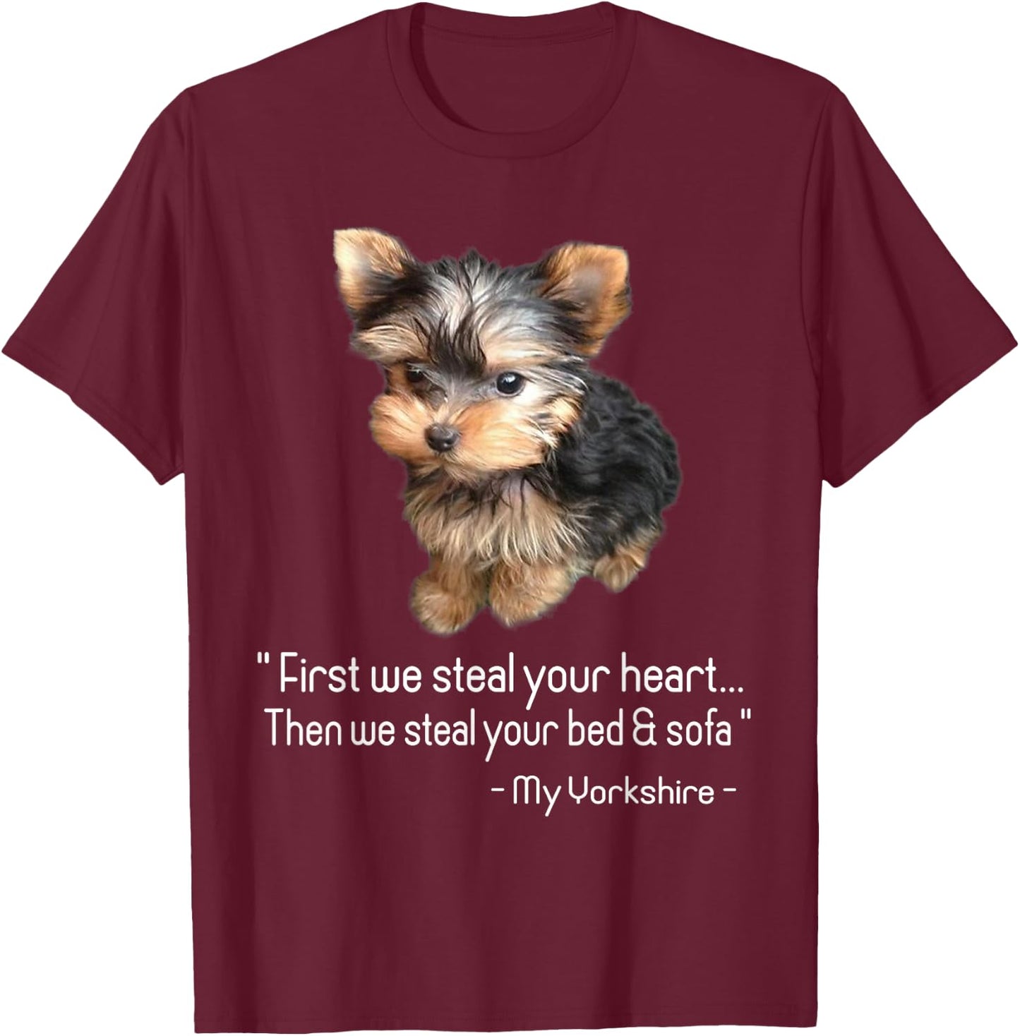 Yorkie T-Shirt - T-Shirt | Maroon
