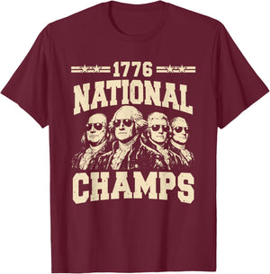 1776 National Champs Patriotic Funny 250 Years 4th of July T-Shirt - T-Shirt | Maroon