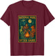 National Park After Dark Alien Bigfoot Bear Camping T-Shirt - T-Shirt | Maroon