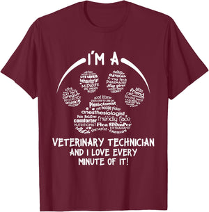 Veterinary Technician Appreciation Vet Tech T-Shirt - T-Shirt | Maroon