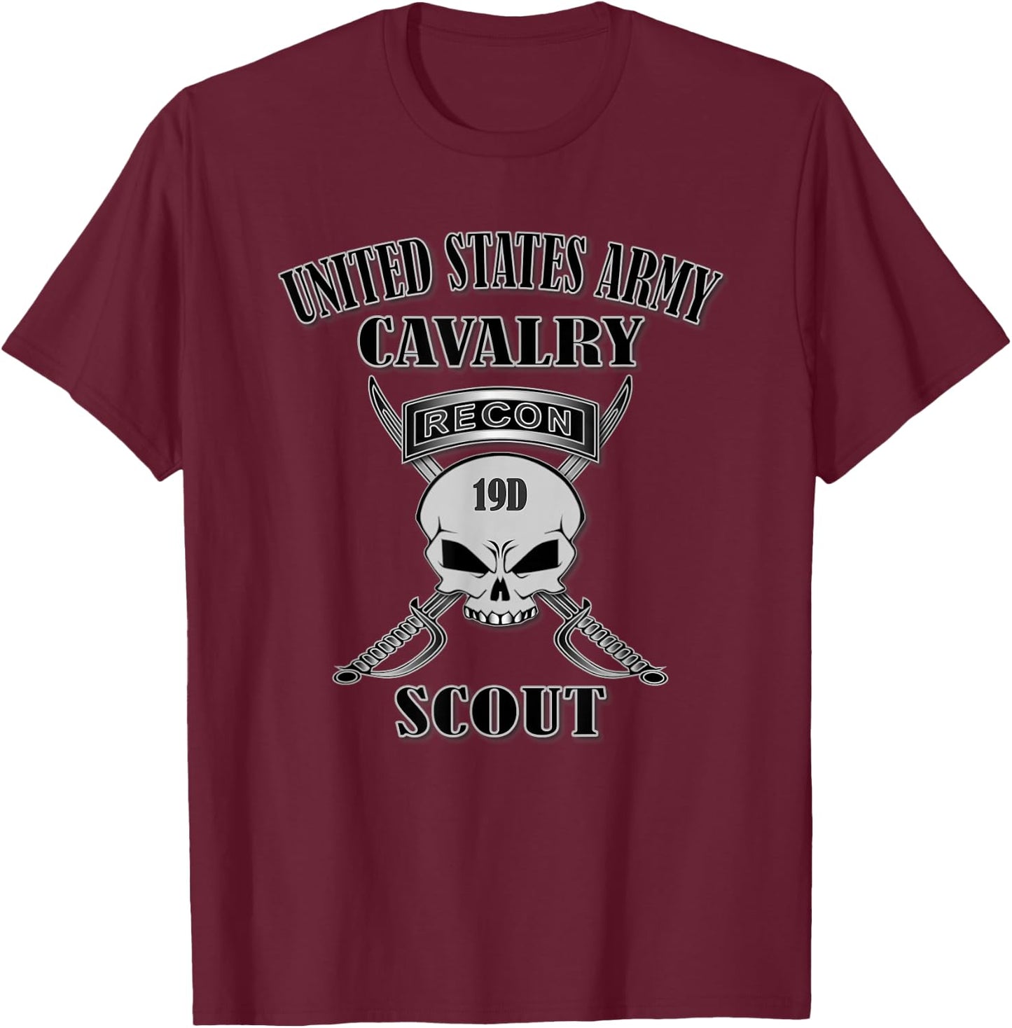 U.S. Army Cavalry Scout (Front Design) T-Shirt - T-Shirt | Maroon
